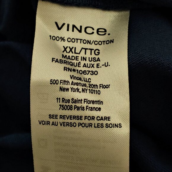 Vince Men's Short Sleeve T-Shirt  Blue, Solid  XXL - Picture 4 of 4